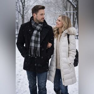 Alpine Swiss Mens Plaid Scarf Soft Winter Scarf NWT (Scarf Only)